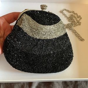 Vintage purse - silver with levels of black - pristine shape